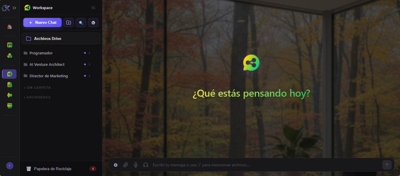 Interfaz de Onix Workspace