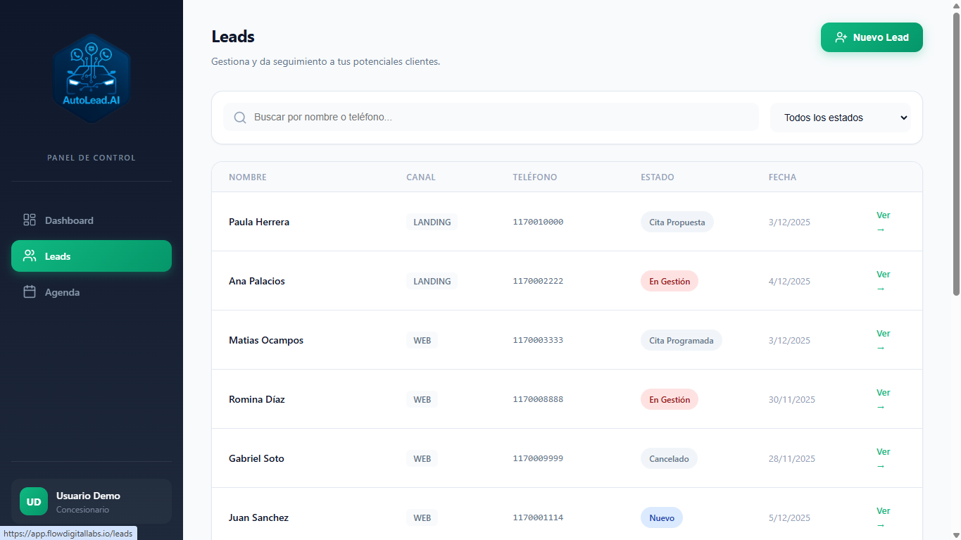AutoLead AI - Asistente para Concesionarios